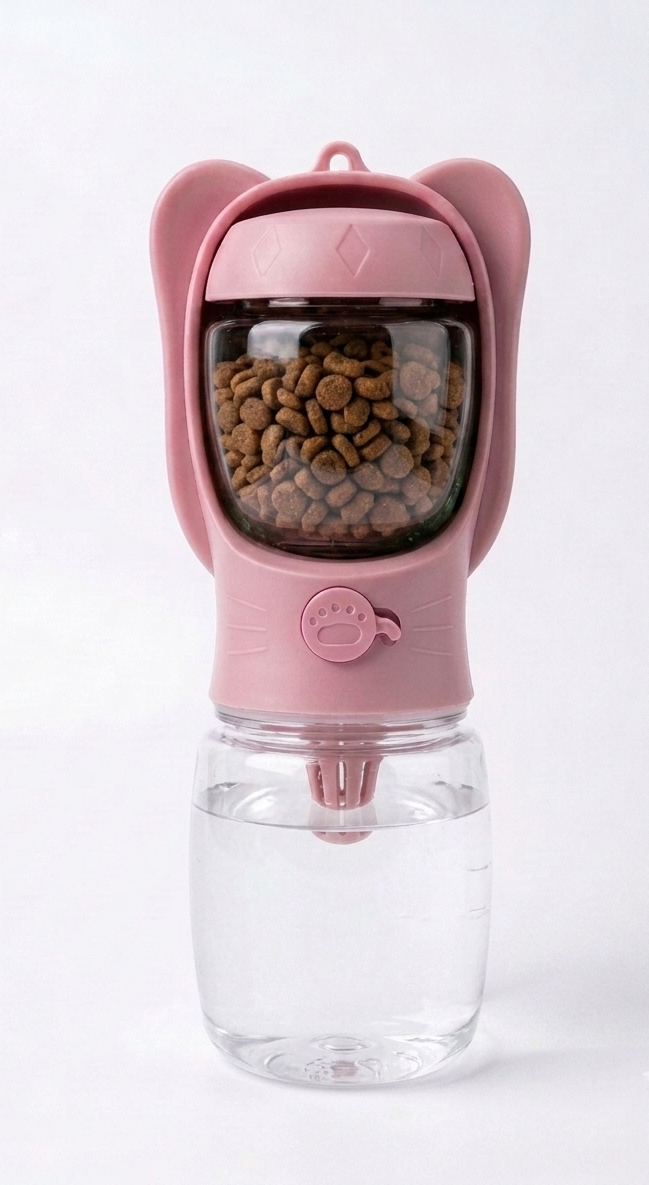 Gourde 2-en-1 rose 350 ml