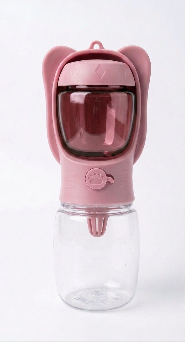 Gourde 2-en-1 rose 350 ml
